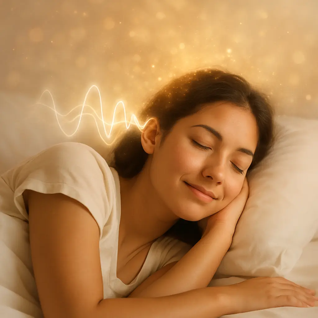 Person listening hypnotic music